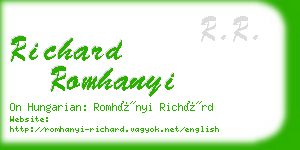 richard romhanyi business card